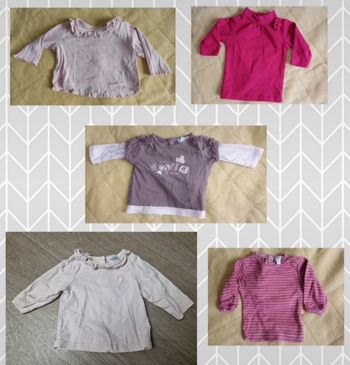 Lot maillot manche longue fille 1 mois