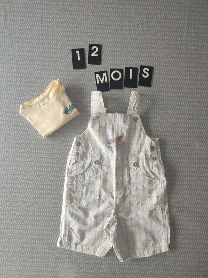 tenue salopette et tshirt été garçon 12 mois – Marque P’tit Bisou - photo numéro 5