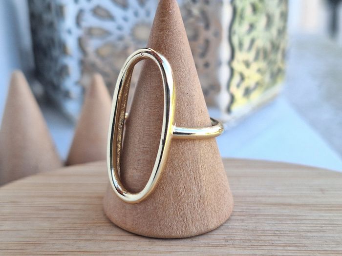 Bague ovale ouverte Doréé , avec un design simple et Minimaliste, Ajustable - photo numéro 4