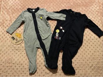 Lot de 2 pyjamas Snoopy taille 3 mois