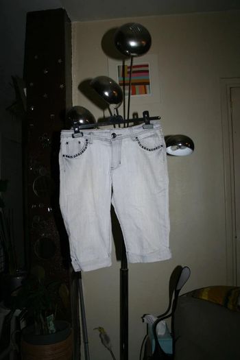 🌸Short bermudas jean gris perle taille haute Taille 42 "Dolce et Rosa " Tendance 2024 Neuf 🌸