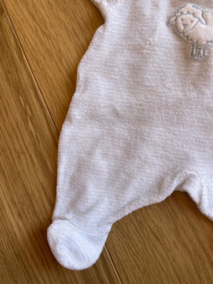 Pyjama naissance mixte chaud petit bateau bleu et blanc rayé mouton - photo numéro 6