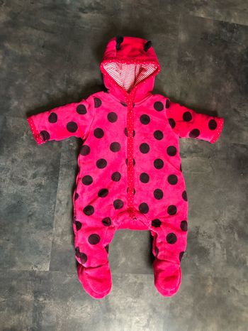 Combinaison ouatiné coccinelle fuchsia 3 mois Prémaman