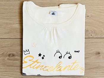 T-shirt en coton à message scintillant Petit bateau T-8 ans