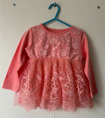robe avec tulle brodé fleurs bébé 6 mois