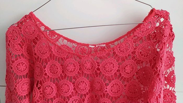 Top crochet rose S - photo numéro 3