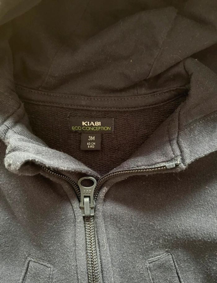 Sweat à capuche zippé Kiabi 3 mois - photo numéro 3
