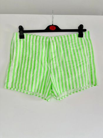 Short coton à rayures verticales vertes L vintage