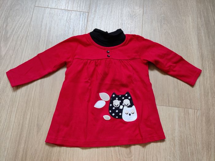 Lot t-shirts manches longues fille 12 mois - photo numéro 9