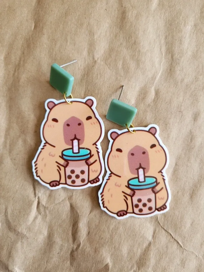 Boucles d'oreilles capybara
