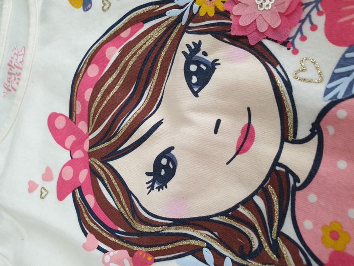 Tshirt ML crème fillette et fleurs - T104- C&A - photo numéro 5