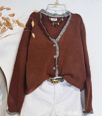 Gilet marron /rouille taille unique 36-40🌸