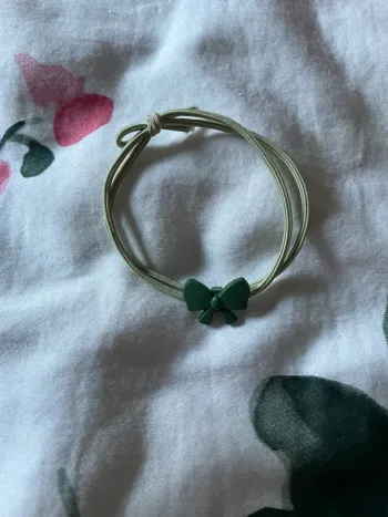 Chouchou coquette  noeud vert