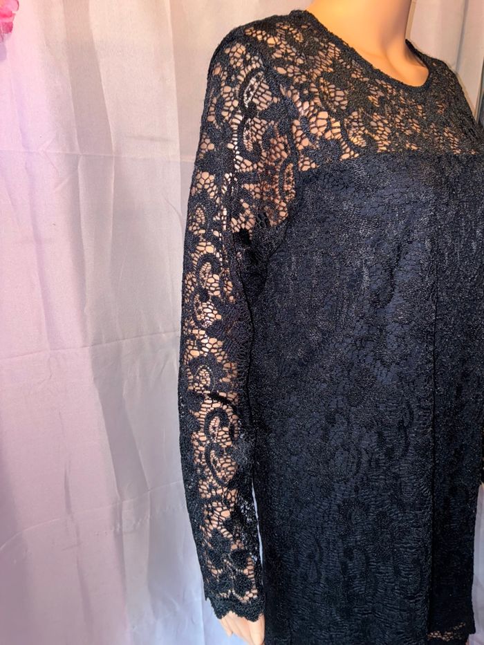 Superbe Robe Courte en Dentelle Noire Mango Casual (Taille M)