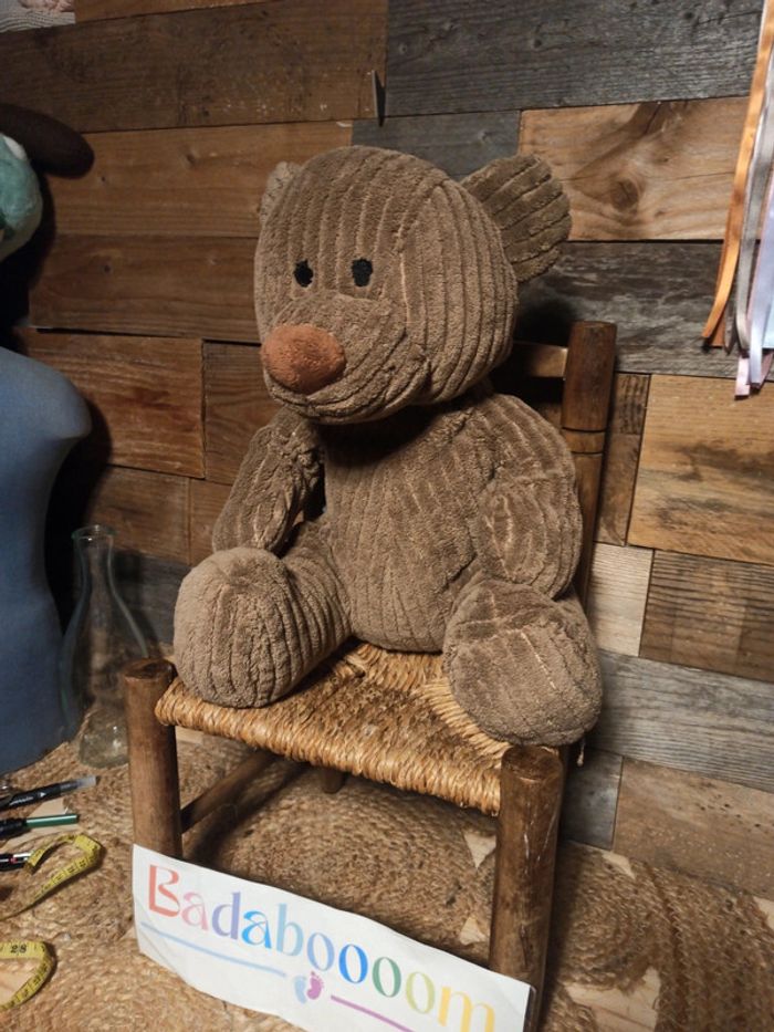 peluche ours brun blanche porte tbe - photo numéro 2