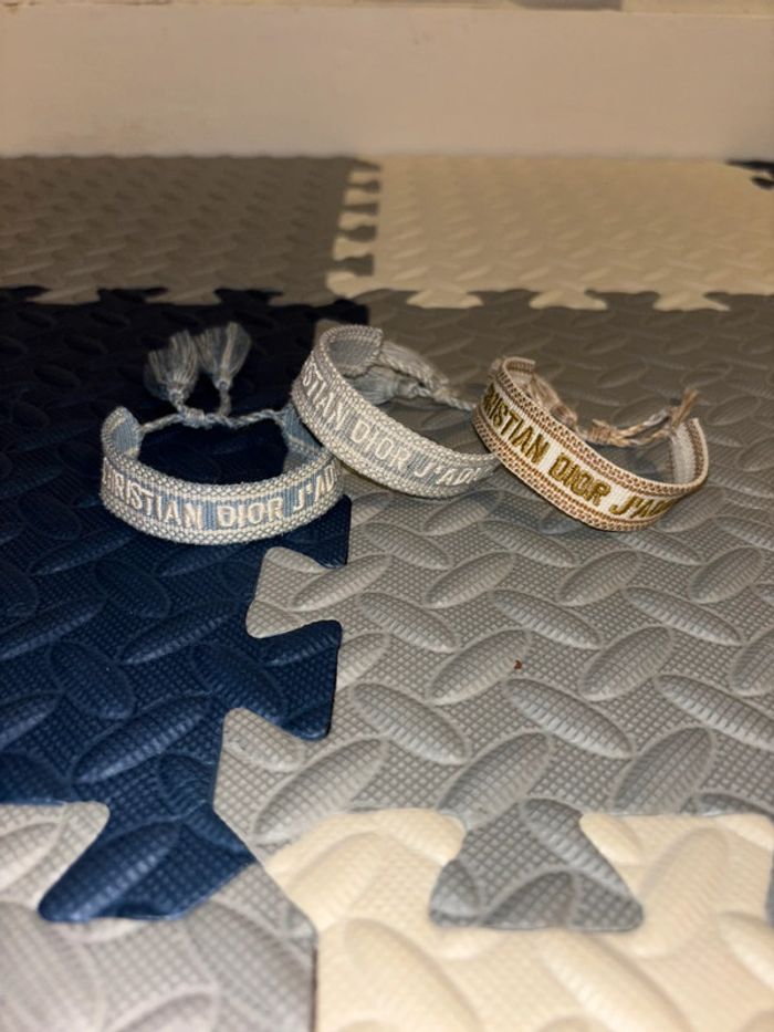 Lot de 3 bracelets en toile / tissu, CD j'adior - photo numéro 2