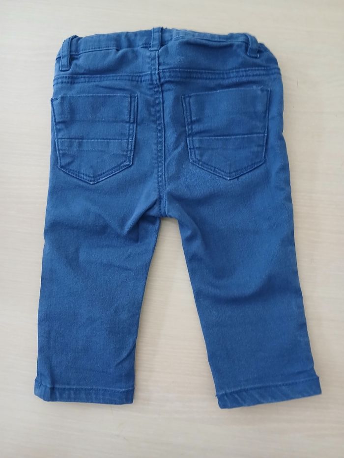 Pantalon bebe en coton taille 6/9 mois  couleur bleu marque HM - photo numéro 8