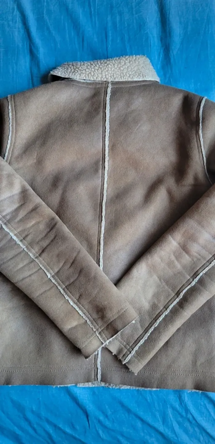 Veste fille daim fourrée intérieure - photo numéro 2