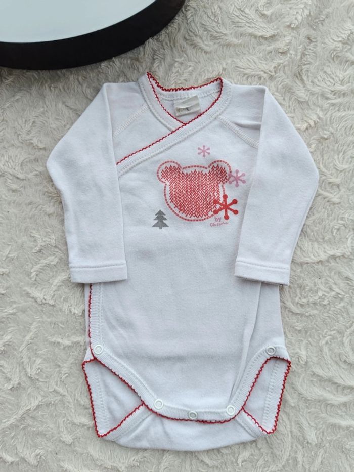 Lot de 2 bodies croisés manches longues Fille 3 mois Minnie Noël Absorba 100% coton - photo numéro 8