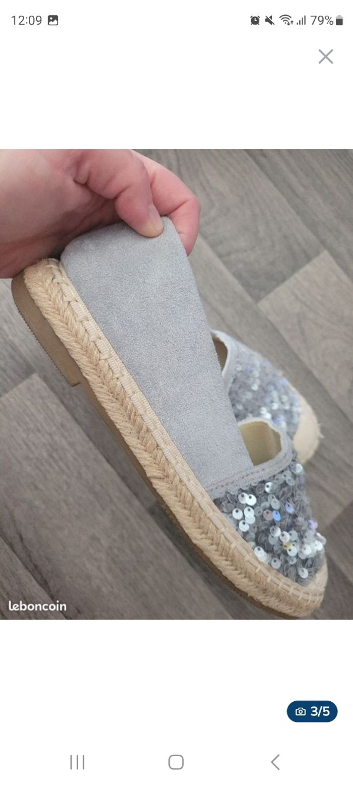 Paires d'espadrilles à sequins grise Kiabi-Pointure 38 - photo numéro 3