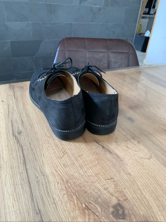 Derbies noires bi-matière pointure 40 - photo numéro 4
