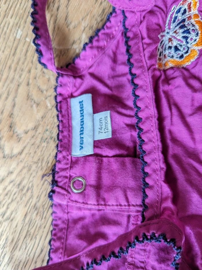 Robe bretelles à volants mauve Verbaudet 12 mois - photo numéro 3