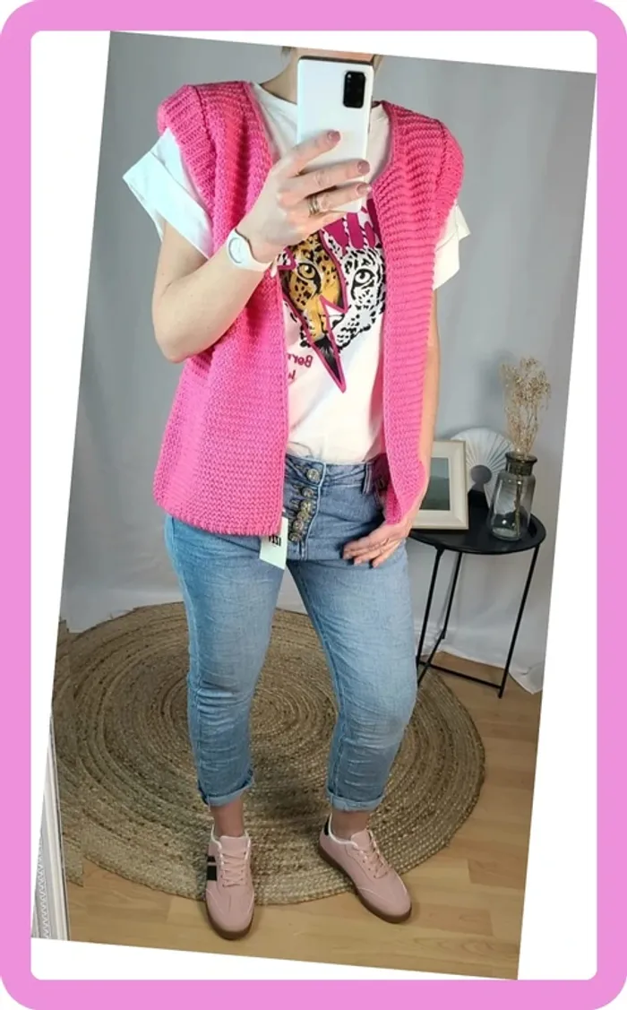 Gilet en maille sans manches - Taille Unique - Neuf avec étiquette - photo numéro 5