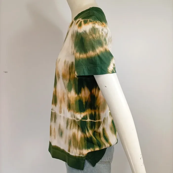 Tshirt Femme Tie and Dye - Promod - taille M - Kaki et blanc A337 - photo numéro 3