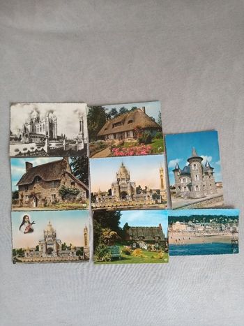 Lot de 8 anciennes cartes postales Normandie