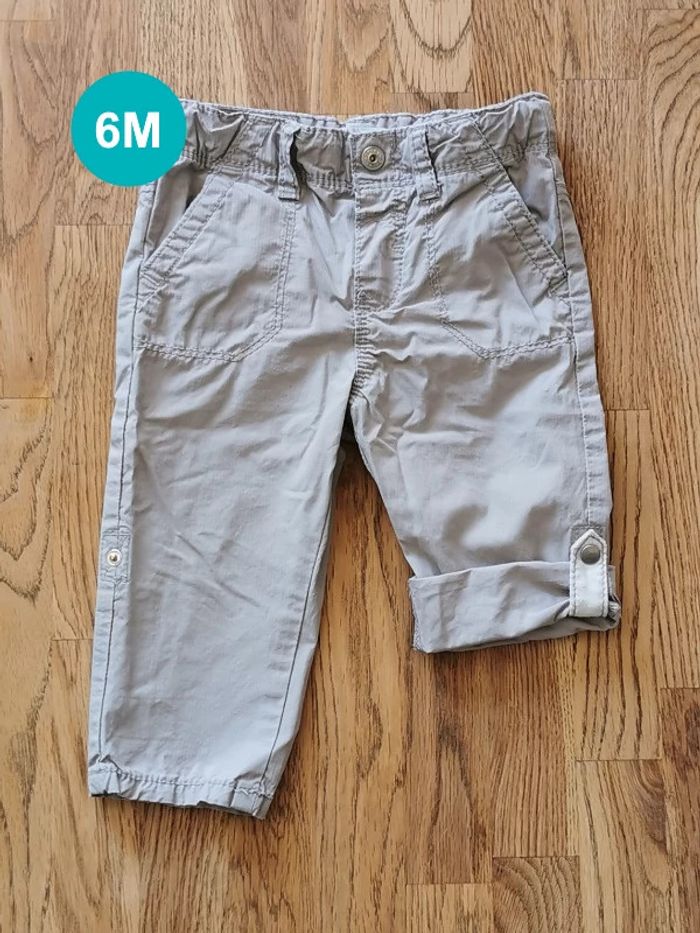 Pantalon-short léger gris clair Obaïbi 6 mois