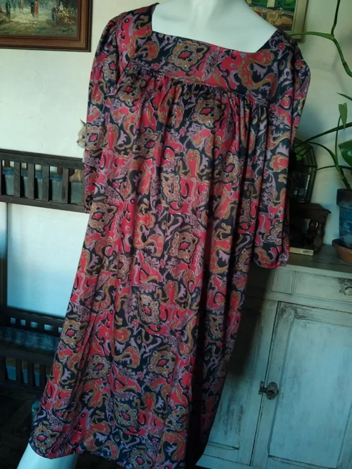 Robe dress vintage rétro automne hiver rouge