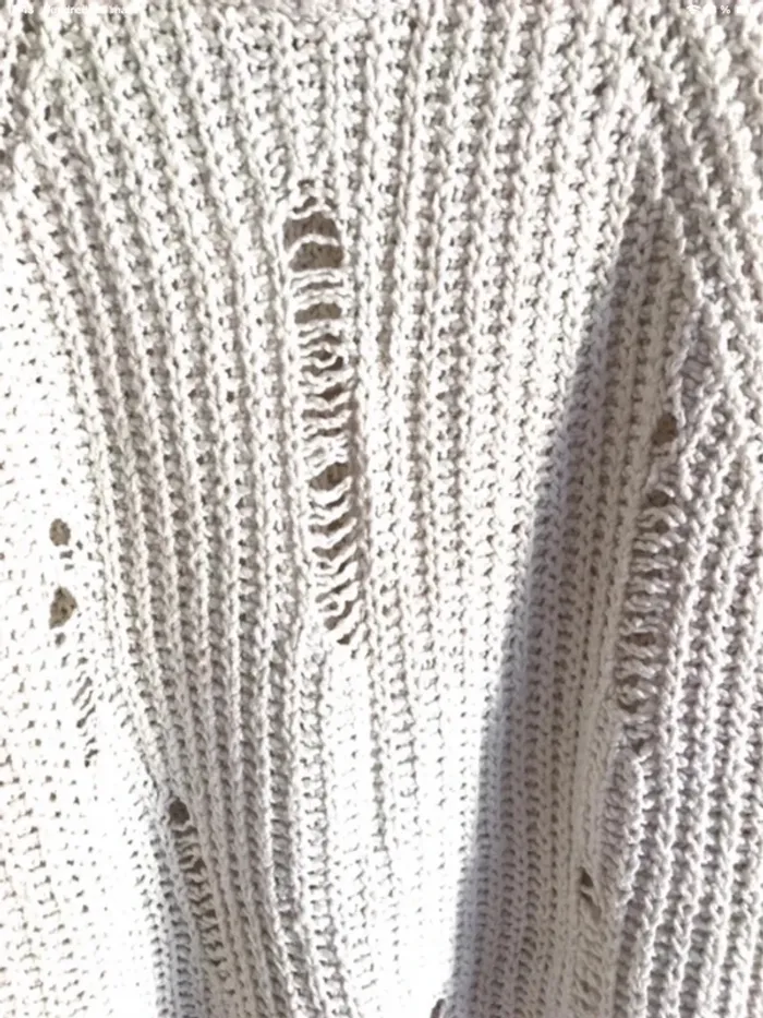 Pull blanc et ajouré oversize Pull&Bear taille 36 - photo numéro 4
