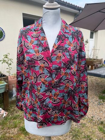 🩷 Chemise Promod rose motifs colibri – Légère et féminine 🩷