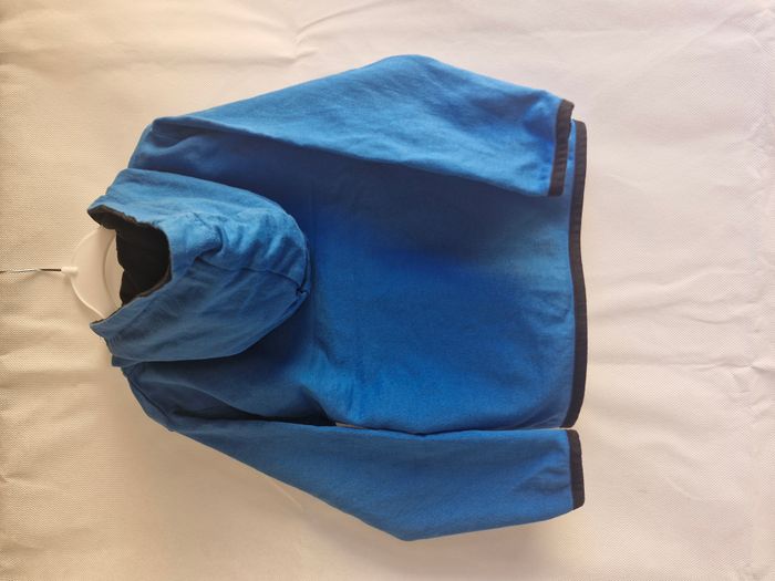Gilet zippé capuche 4 ans Eldys Bleu avec inscription blanche ready - photo numéro 4