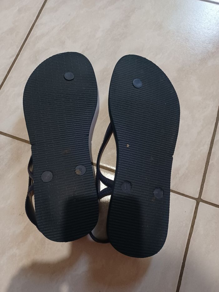 Sandales fleurie bleu marine XQ - photo numéro 4