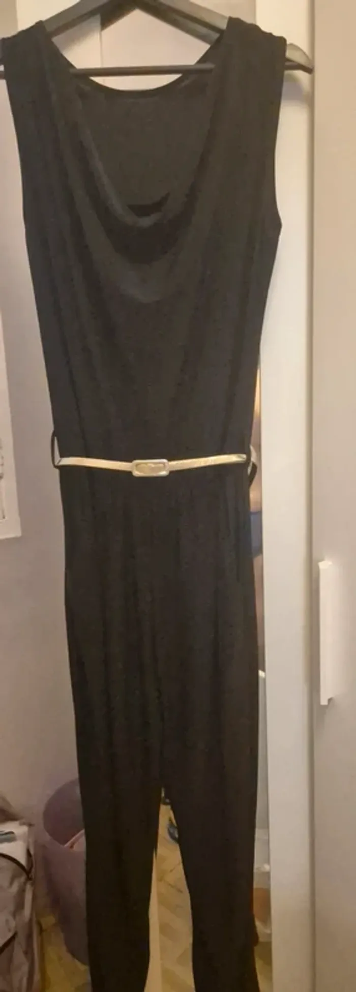 Combinaison noire drapée made in Italy taille unique - photo numéro 2