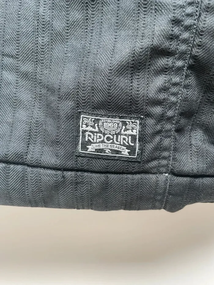 Rip Curl Y2K black zip hood jacket manteau blouson noir Mens L - photo numéro 8
