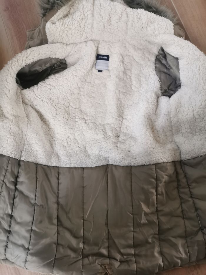 Manteau mi-long avec capuche kaki 12 ans - photo numéro 3