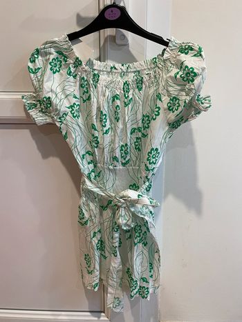 Blouse vert et blanche