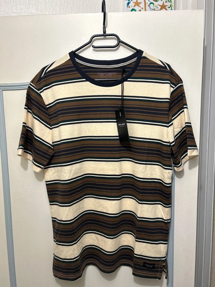 T-shirt beige à rayures Teddy Smith High Life 16ans (S)