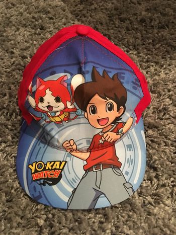 Casquette enfant garçon Yo Kai Watch bleu blanc rouge