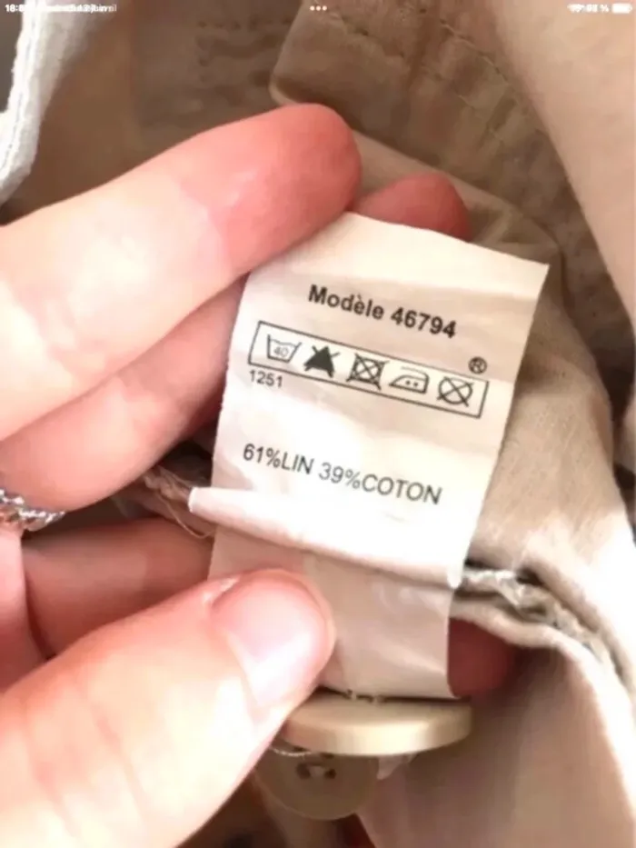 Short beige Tout Simplement en lin et coton taille 40 - photo numéro 11