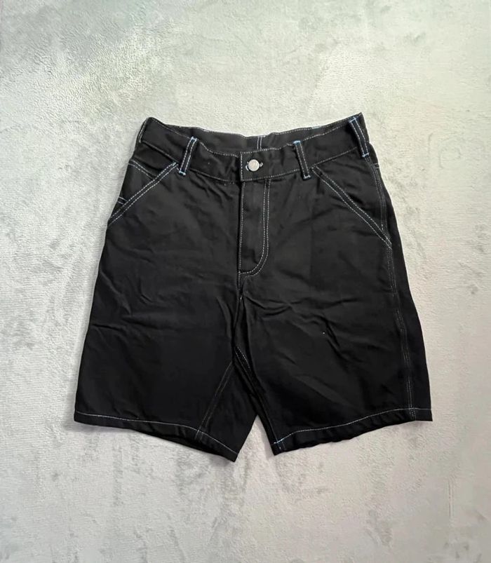 Short/Jort Stussy Black Embroidered Blue Lagoon Big Logo Back – Taille M - photo numéro 4
