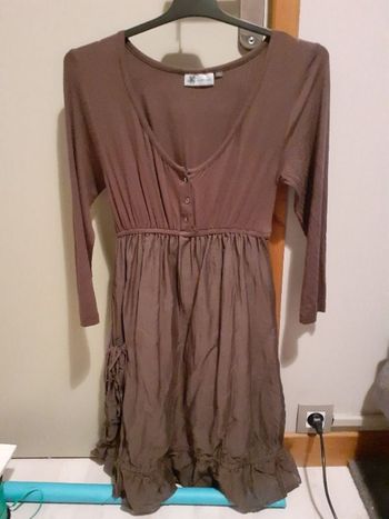 Robe uni marron