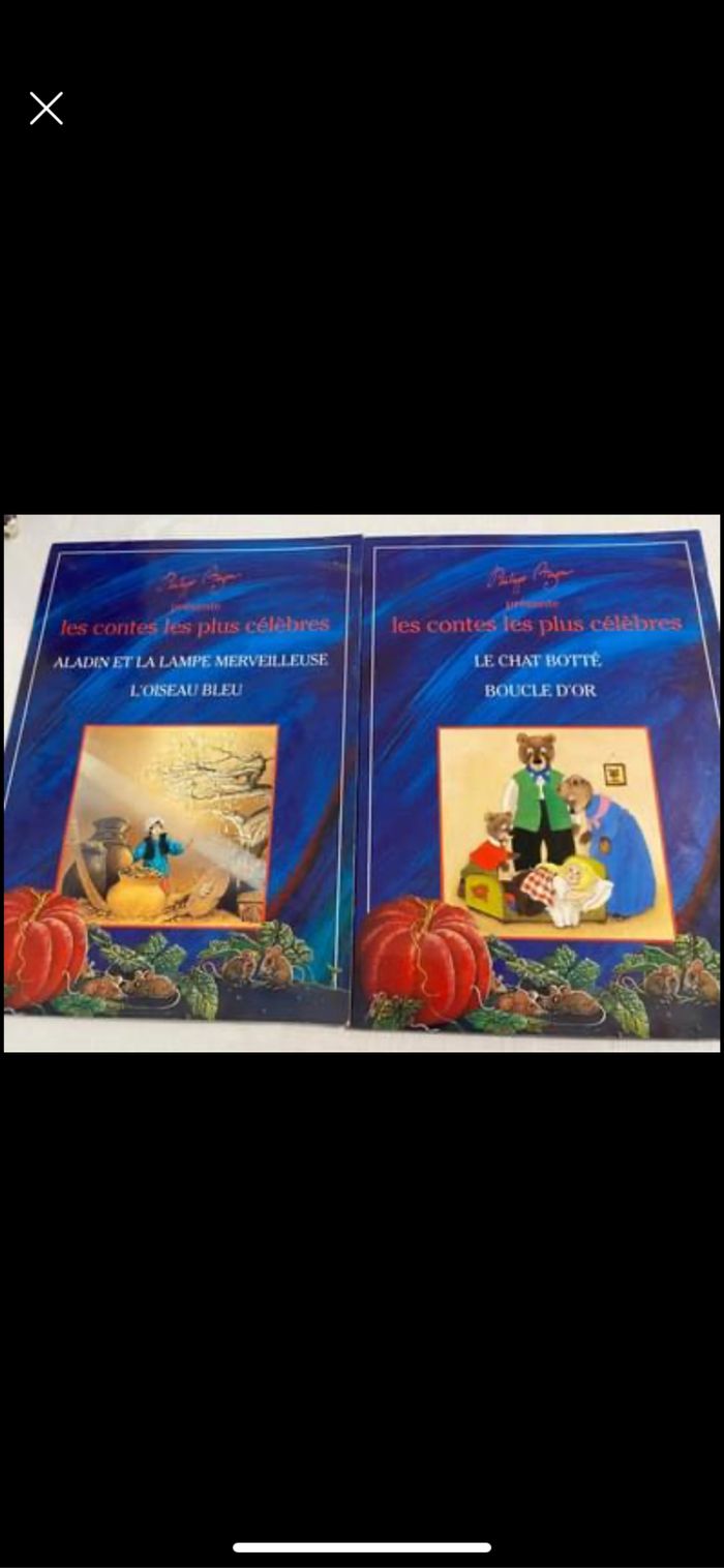 Lot 2 livres avec 4 contes enfants/ grand format