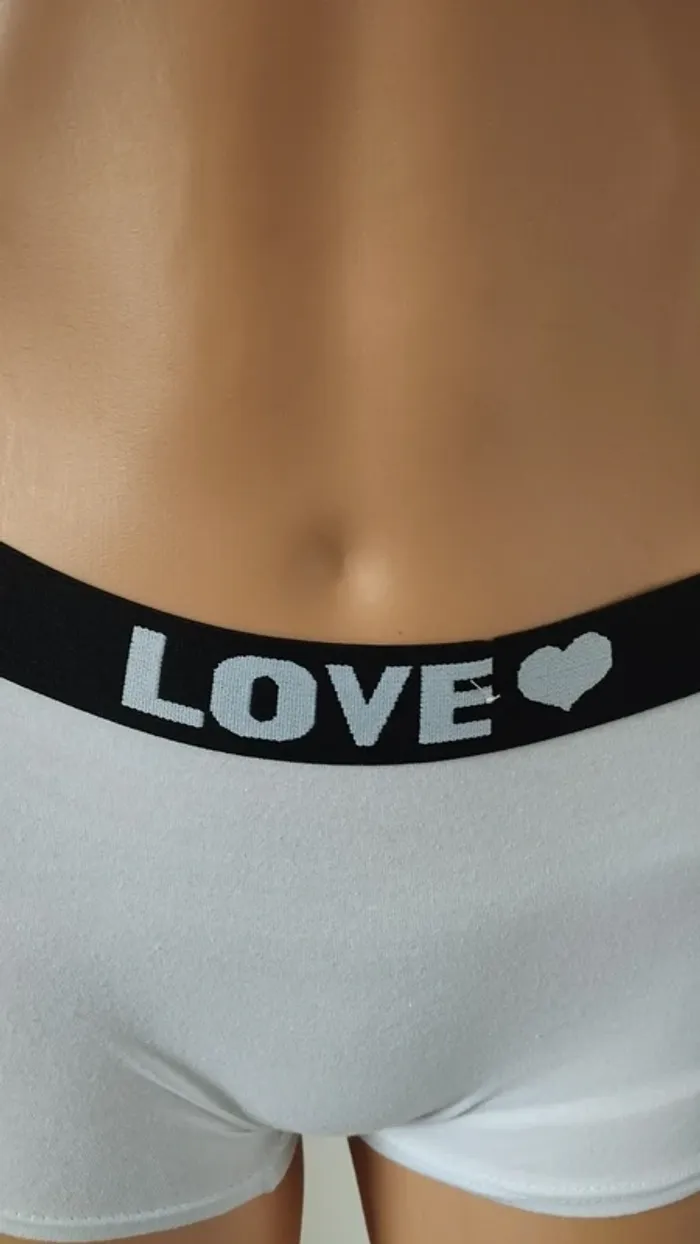 Lot de 3 boxers blanc et noir écriture love femme taille 36/38 - photo numéro 3