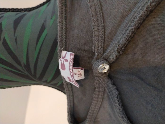 Gilet couvre épaule gris coton 5 ans - photo numéro 5