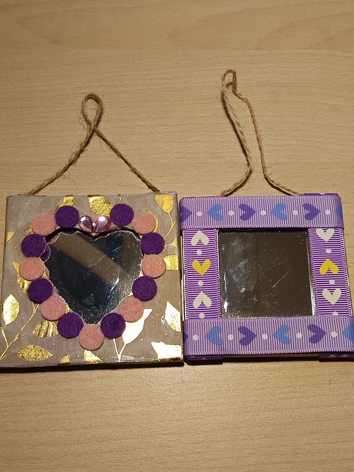 Deux mini miroirs décos - faits main