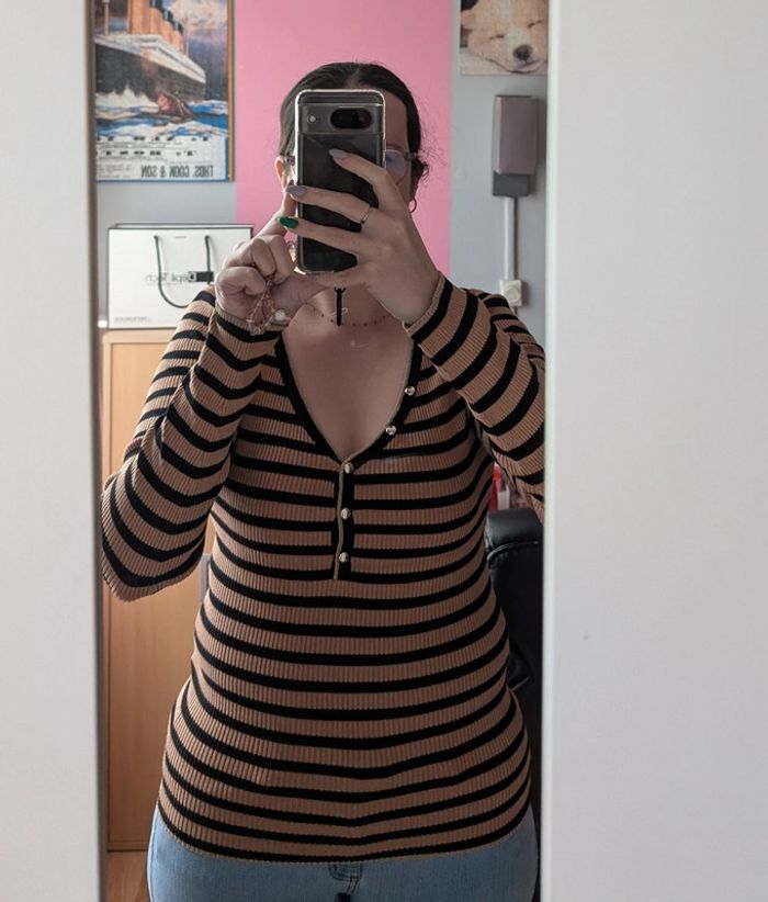 Pull chaussette marinière