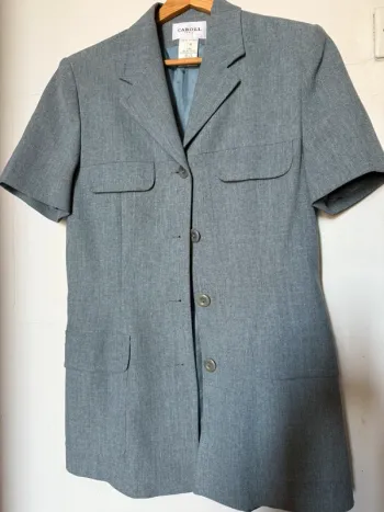 Veste blazer manches courtes bleu ciel Caroll